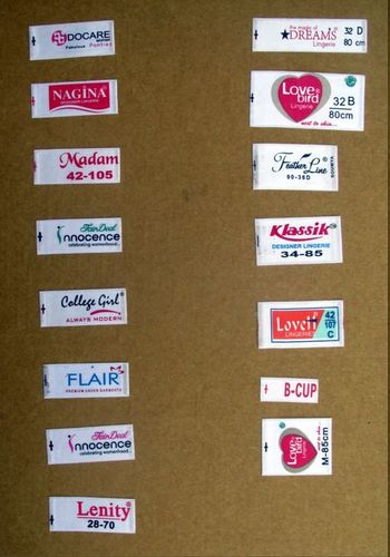 प्रिंटेड होसियरी लेबल/ ब्रा लेबल