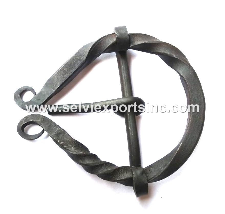 European Iron Twisted Medieval Brooch