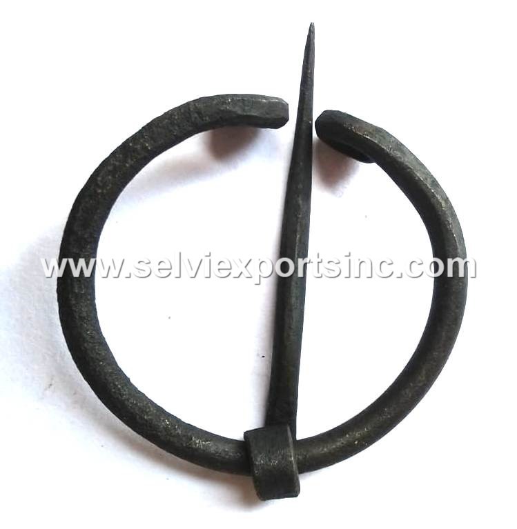 European Hand Forged Iron Brooch