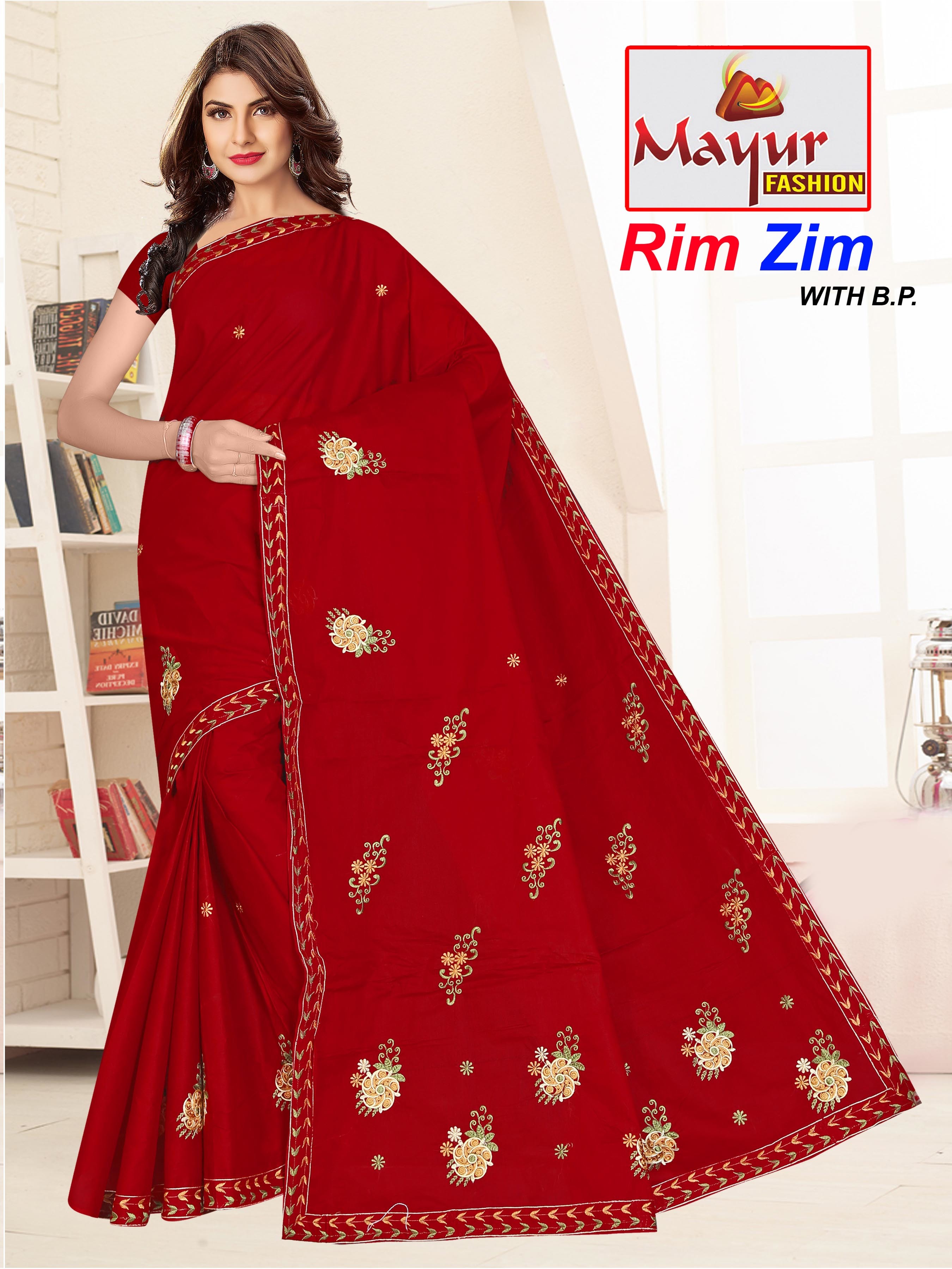 16 Cotton Embroidery Work Saree