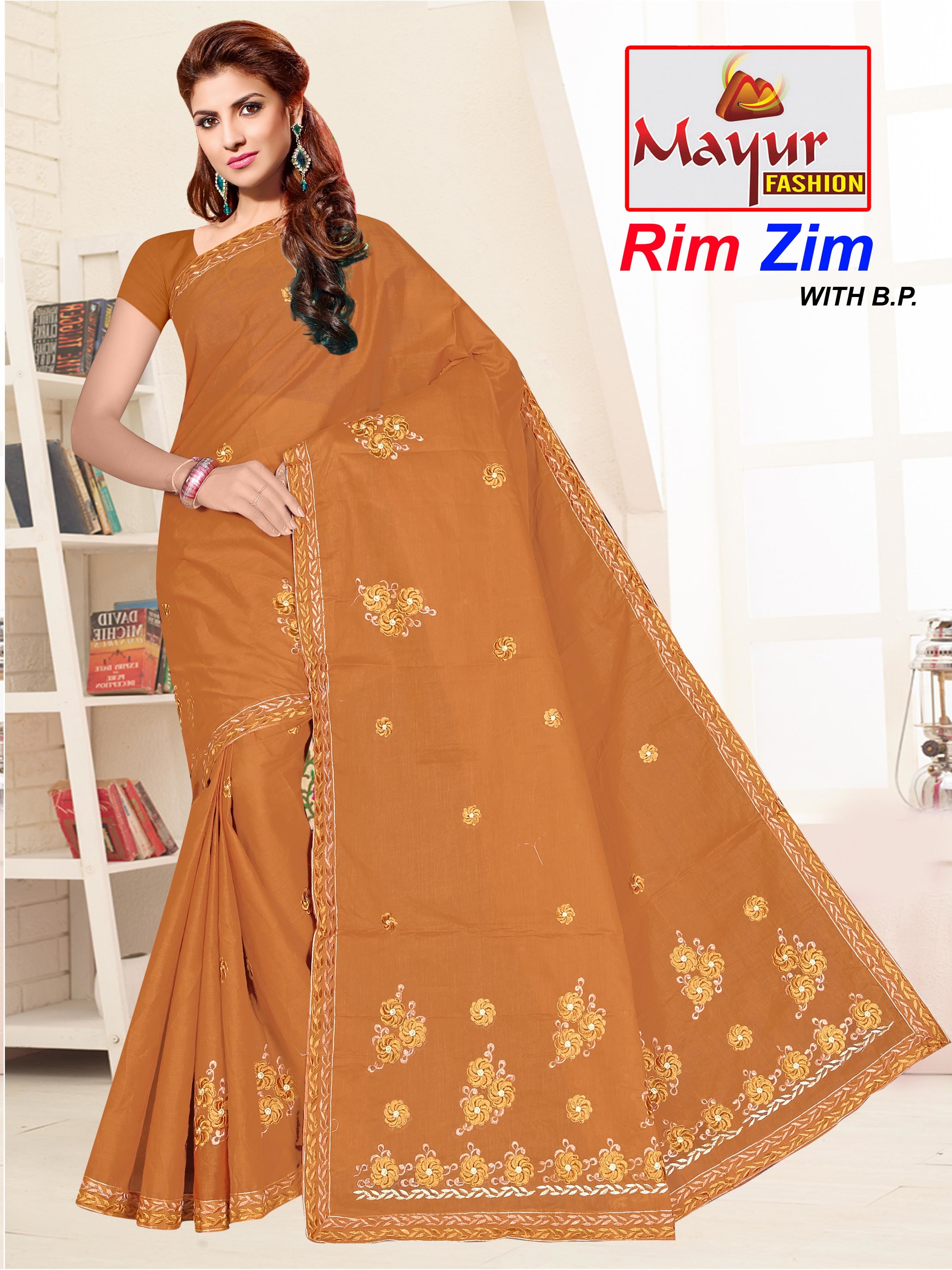 16 Cotton Embroidery Work Saree
