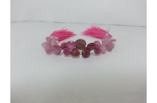 Multi 32.15Cts Natural Ruby Faceted Heart Briolette Beads