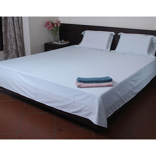 White Plain Bed Sheet - Cotton Blend, Queen Size | Luxuriously Soft Feel, Breathable Fabric, Fade-Resistant Quality