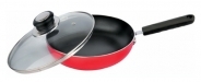 FRY PAN - Aluminum, 20cm Diameter, Induction Base, Non-Stick Coated | Durable Bakelite Handle, Heat Resistant Glass Lid, Easy to Clean