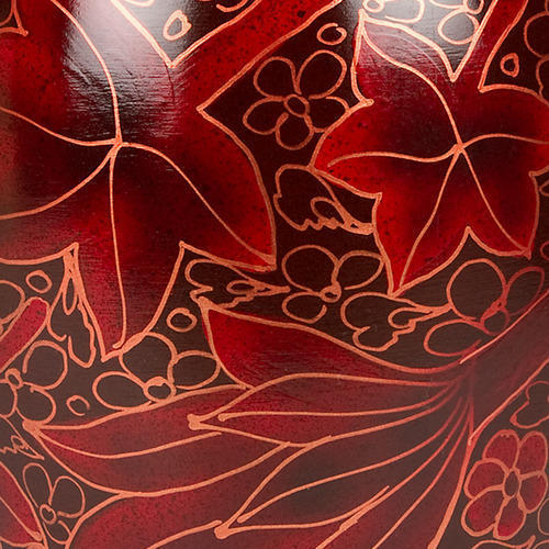 Red Medium Harvest Leaves Cremation Urn
