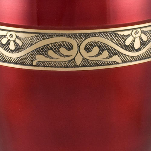Red & Gold Medium Carmine Brass Cremation Urn Engravable