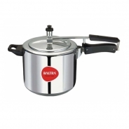 Induction Base Pressure Cooker - Aluminum Material, Multi-Cooktop Compatibility, Pressure Locked Safety Lid, Automatic Safety Valve, Stay-Cool Handles, Easy Cleaning