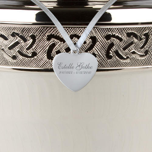 White & Silver Small Noble Snow Brass Cremation Urn