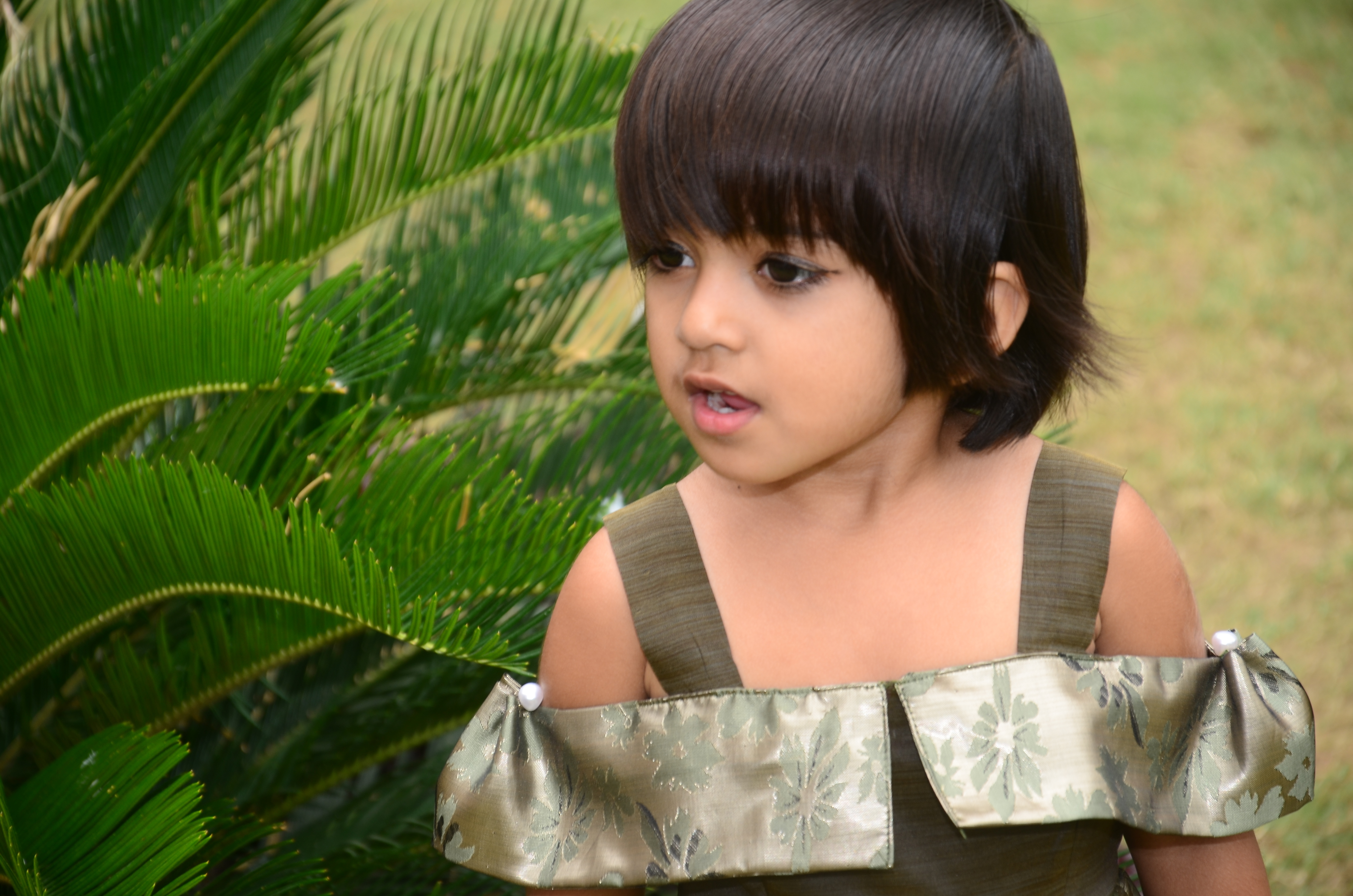 Kids Ready Made Frock - Jacquard Fabric, Sizes 18-24 (Below Knee Length) | Breathable, Skin Friendly, Elegant Shoulder Neck Design