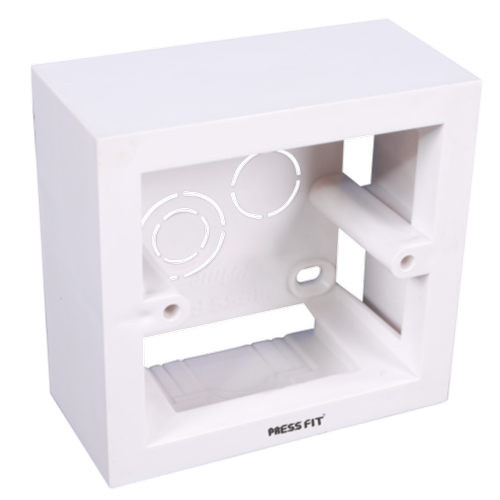 Pressfit Prime Modular Surface Boxes - Durable Polyvinyl Chloride, 1 To 18 Module Sizes, Sleek White Design, Easy Cable Entry Knockouts