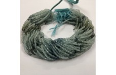 ग्रीन नेचुरल एएए मॉस एक्वामरीन मल्टी फेसेटेड रोंडेल बीड्स 3.5-4 एमएम