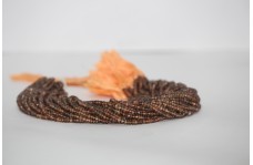 ब्राउन नेचुरल अंडलुसाइट गार्नेट प्लेन स्मूथ रोंडेल बीड्स 3.5-4Mm