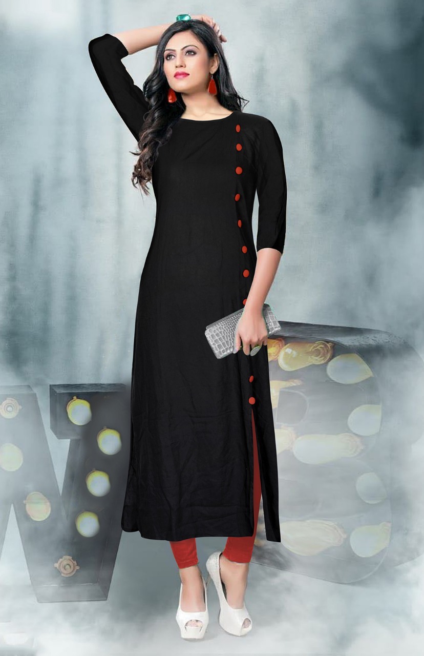 Designer Kurtis - Rayon Material, Xl Size, Multicolour, 39 Inches Length, Full Sleeves | Customized Logo, All Season Ethnic Style