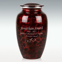 Large Woodland Cremation Urn - 6-1/4" Dia. X 10-1/2" H, Engravable Hand-painted Aluminum In Black With Silver Finish