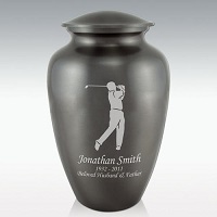 Black Soaring Eagle Classic Brass Cremation Urn Engravable