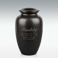 Denim Cremation Urn - 200 Cubic Inches, Engravable Aluminum Design With Hand-painted Finish, Blue And Silver Color