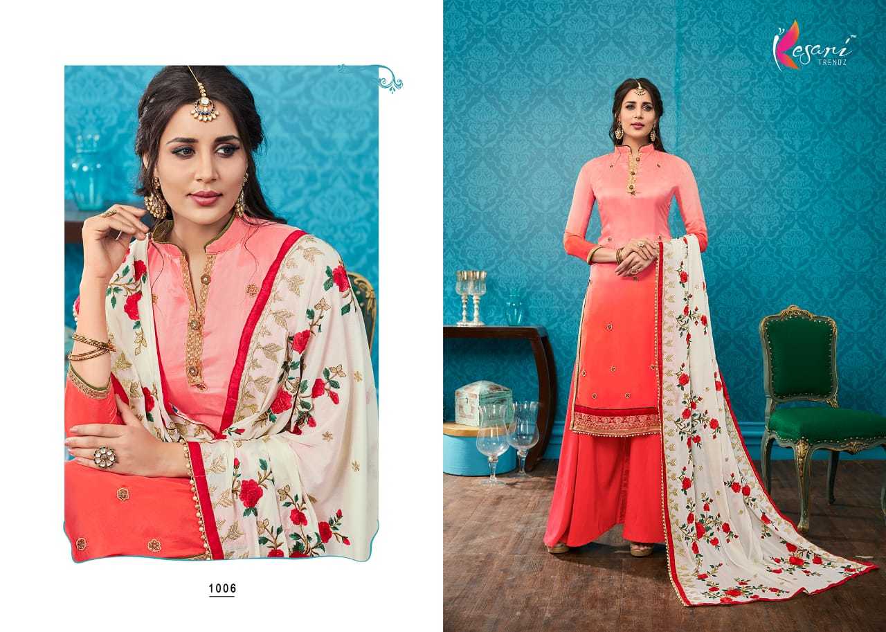 Stylish Georgette Palazzo Salwar Suit - Xxl Pink With Embroidered Full Sleeves And Washable Nazneen Dupatta