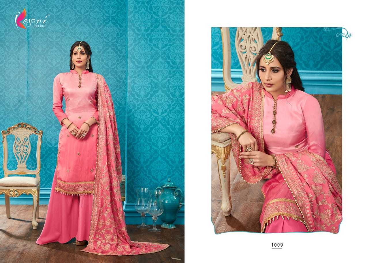 Stylish Georgette Palazzo Salwar Suit - Xxl Pink With Embroidered Full Sleeves And Washable Nazneen Dupatta