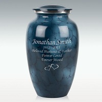 Large Pearl Blossom Brass Cremation Urn - 6-3/4" W X 10-1/4" H, Creamy White & Silver Finish, Secure Top-opening Design