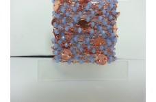 स्टोन नेचुरल ब्लू चेलेडोनी फेसेटेड रोंडेल बीड्स रोज़री चेन 3-4 एमएम