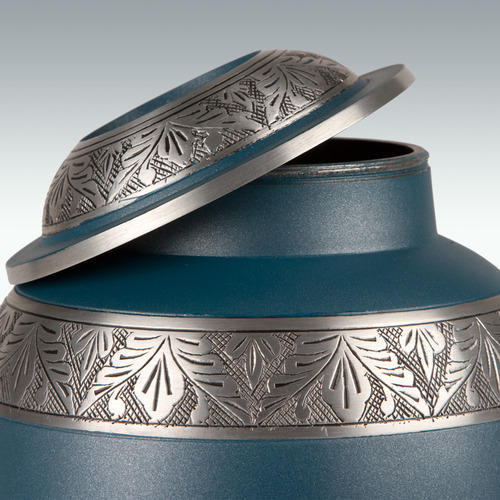 Silver Slate Leaves Cremation Urn Engravable