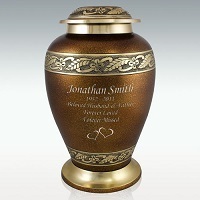 Silver Slate Leaves Cremation Urn Engravable