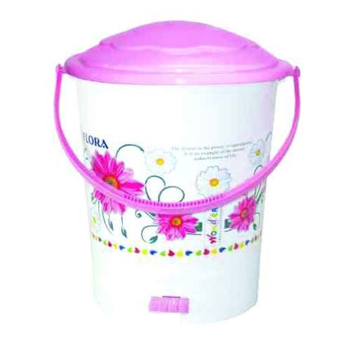 Plastic Pedal Dustbin 606 - Rigid PP Plastic, 16L Capacity , Available in Multiple Colors: Blue, Red, Green, Yellow, Pink, Light Blue