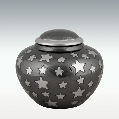 Black & Silver Medium Starry Night Brass Cremation Urn