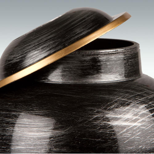 Black Half Sun Cremation Urn Engravable