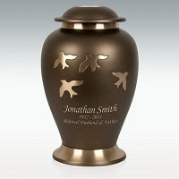 Black Half Sun Cremation Urn Engravable