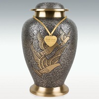 Black Half Sun Cremation Urn Engravable