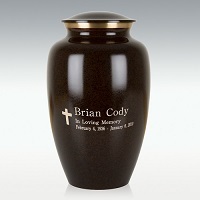 Black Hummingbird Brass Classic Cremation Urn Engravable
