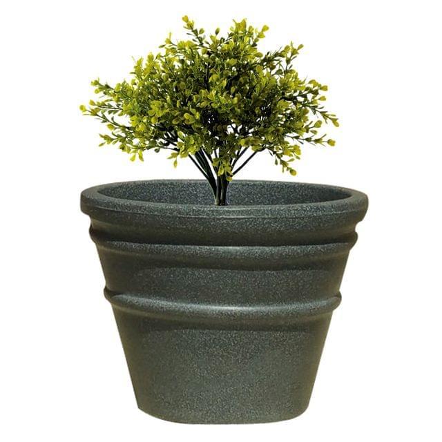 Fox Vertical Pot - Plastic Material , Round Shape, Cream And Green Color | Ideal For Balcony, Front Door, And Living Area Decoration
