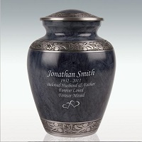 Blue Extra Large Moonlit Frost Cremation Urn Engravable