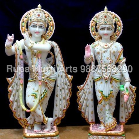 Radha Krishna Standing Marble Idols