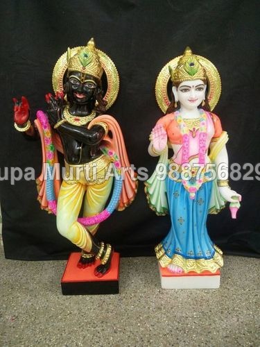 Sculpture Iskcon Radha Krishna Marble Statue