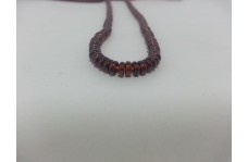 रेड नेचुरल मोज़ाम्बिक गार्नेट स्मूथ रोंडेल बीड्स स्ट्रैंड 4.5-5.5Mm
