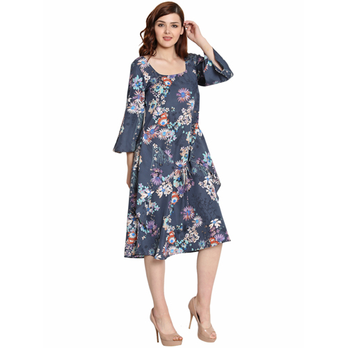 Women Floral Print Crepe Dress