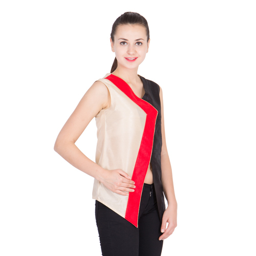 Womens Overlap Red And Black Top