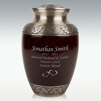 Black Large Laurel Leaf Brass Cremation Urn Engravable