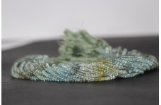 प्राकृतिक मल्टी मॉस एक्वामरीन स्मूथ रोंडेल बीड्स 4.5-5 मिमी