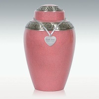 Pink & Gold Large Tender Peony Brass Cremation Urn