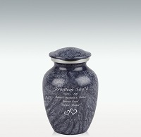 Silver Cobalt Blue Alloy Small Cremation Urn