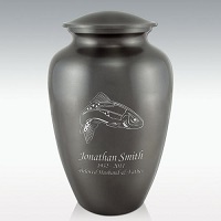 Black Sailboat Classic Brass Cremation Urn Engravable