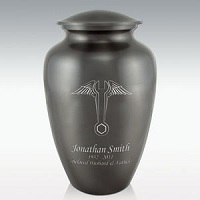 Black Wolf Classic Brass Cremation Urn Engravable