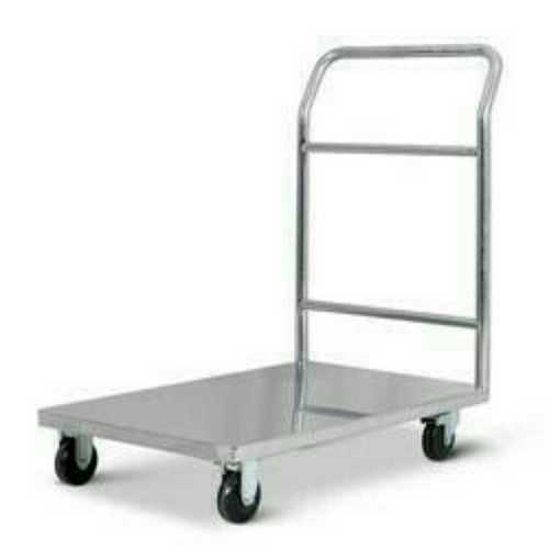 Commercial Trolleys - Stainless Steel, 4 Swivel Wheels, Single Polished Handle | Easy Lifting, Shifting, Transporting of Heavy Utensils, Corrosion Resistant, Mirror Like Shine