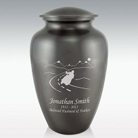 Black Hot Rod Classic Brass Cremation Urn Engravable