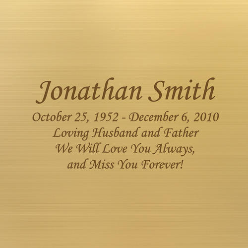 Gold Bronze Cube Cremation Urn Engravable