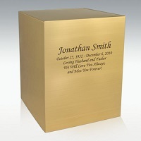Gold Department Of The Navy Bronze Cube Cremation Urn Engravable