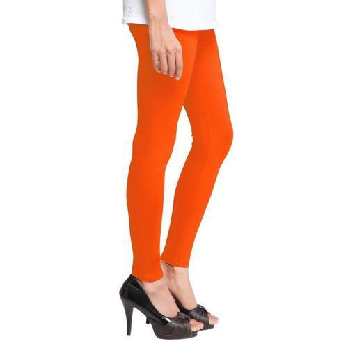 Orange Ladies Cotton Plain Leggings